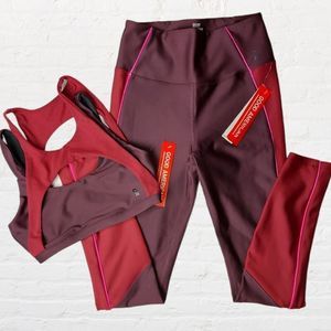 Good American NWT Burgundy Athletic SportsBra Legging Set Medium